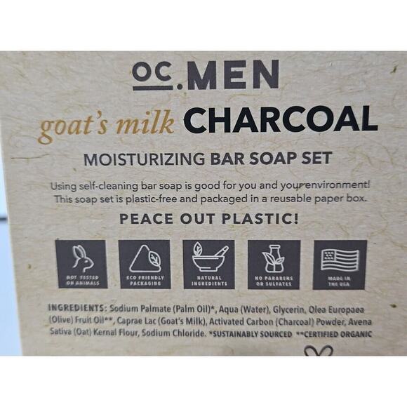 OC.MEN GOAT'S MILK & Charcoal Moisturizing bar soap for men, 3 bars - Picture 10 of 16